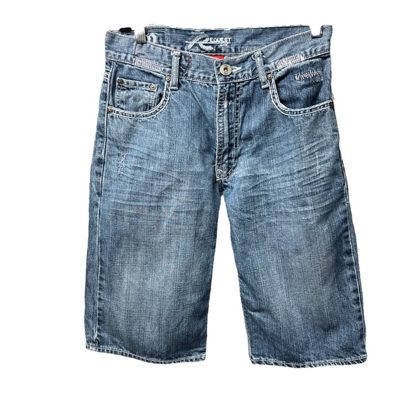 Request Jeans Denim Bermuda Shorts Girls 16 Blue Distressed Casual Trendy Summer - Picture 1 of 8